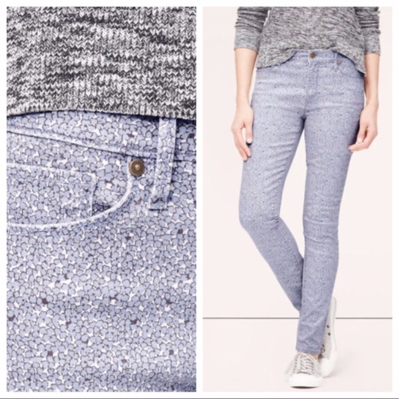 LOFT Denim - Loft Curvy Skinny Ankle Cropped Floral Spring Pant
